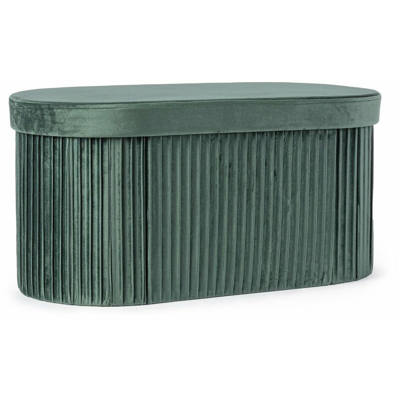 foto del prodotto poltrona pouf jocelyn per interno, con struttura in mdf rettangolare verde