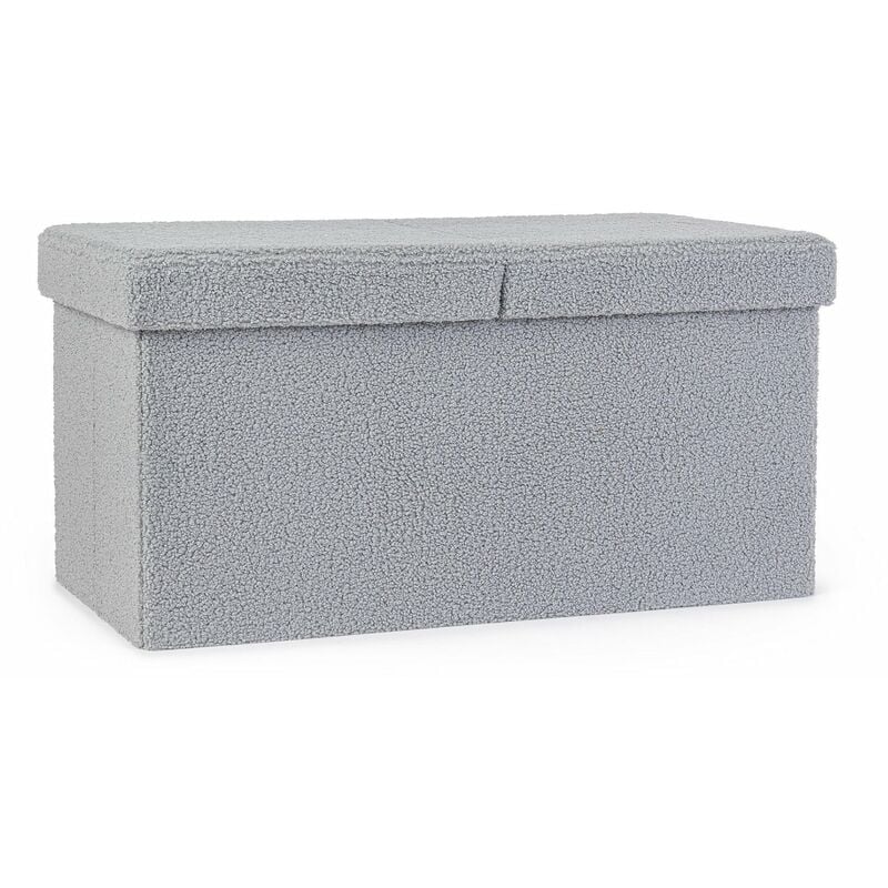 foto del prodotto poltrona pouf joris per interno, con struttura in mdf rettangolare grigio