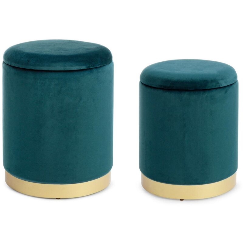 foto del prodotto poltrona pouf polina per interno, con struttura in mdf e compensato, set da 2 pezzi grigio