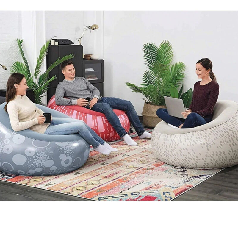 foto del prodotto poltrona pouff gonfiabile seduta sagomata 112x112x66cm 3 colori assortiti 75052 trade shop traesio