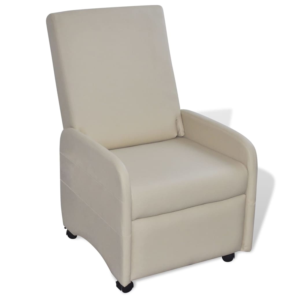 foto del prodotto poltrona reclinabile crema in similpelle cod mxl 12725