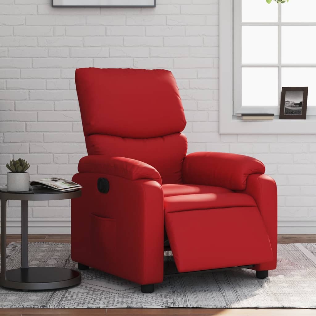 foto del prodotto poltrona reclinabile elettrica rossa in similpellecod mxl 85296