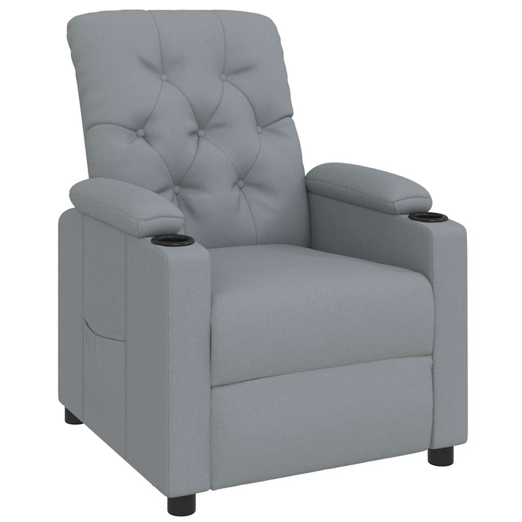 foto del prodotto poltrona reclinabile grigio chiaro in tessuto cod mxl 9860