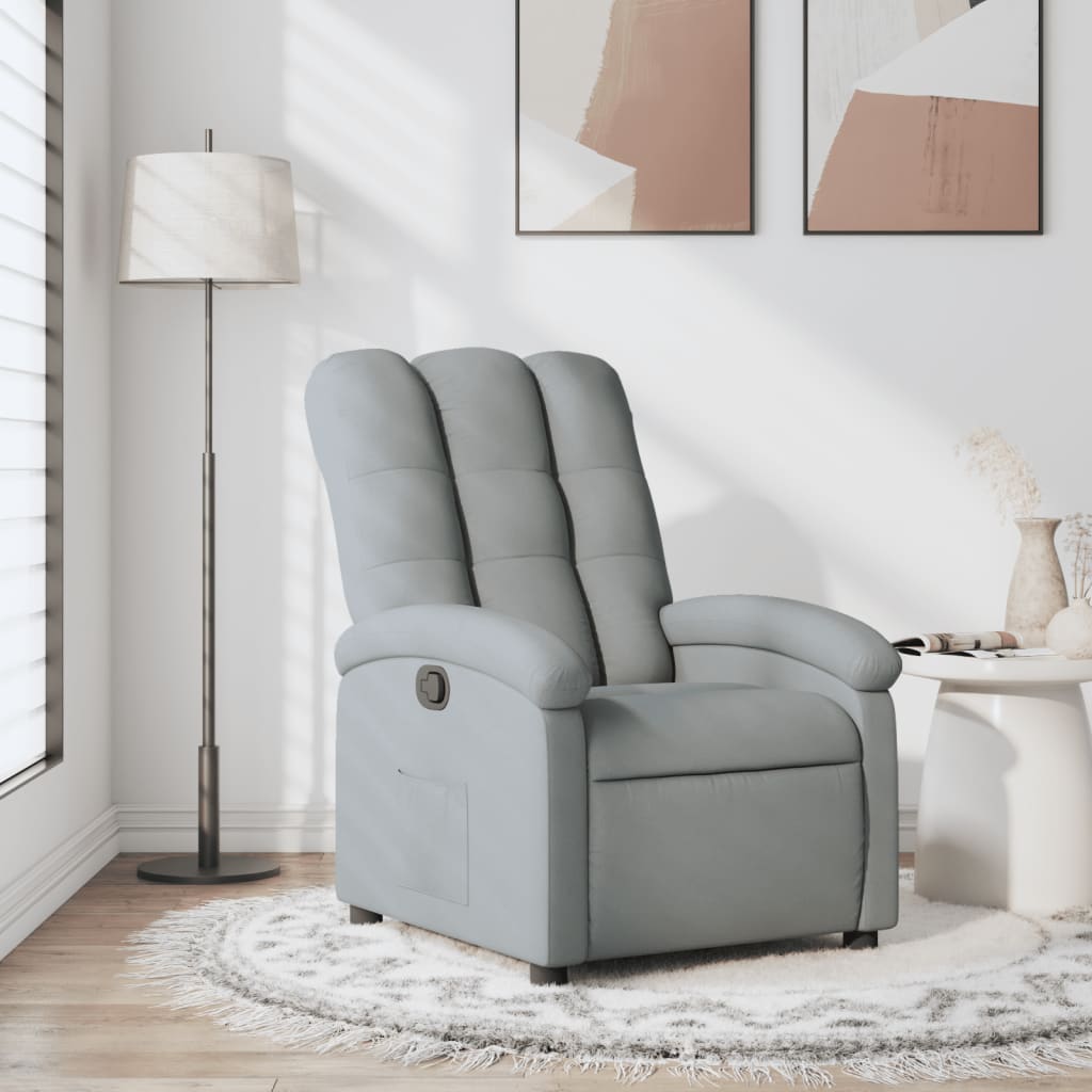 foto del prodotto poltrona reclinabile in tessuto grigio chiarocod mxl 131417