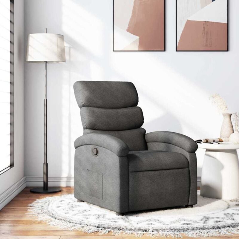 foto del prodotto poltrona reclinabile in tessuto grigio scuro vidaxl