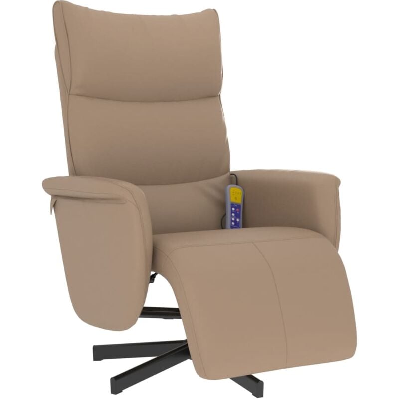 foto del prodotto poltrona reclinabile massaggi poggiapiedi cappuccino similpelle vidaxl