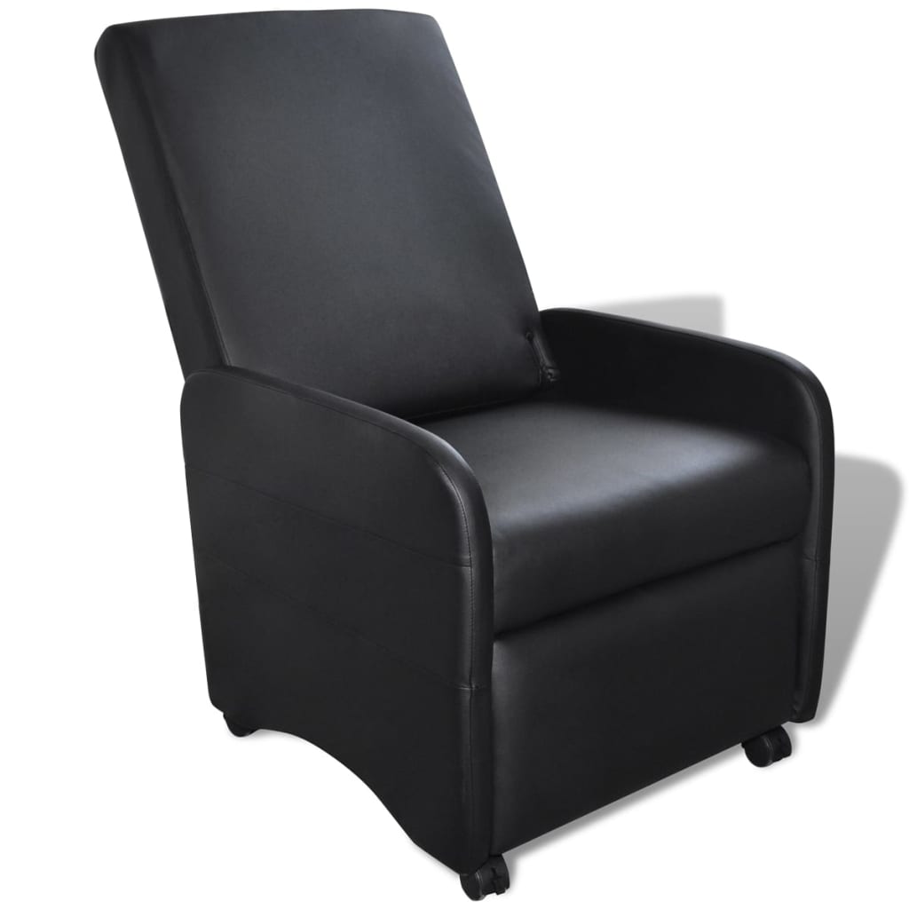 foto del prodotto poltrona reclinabile nera in similpelle cod mxl 24308