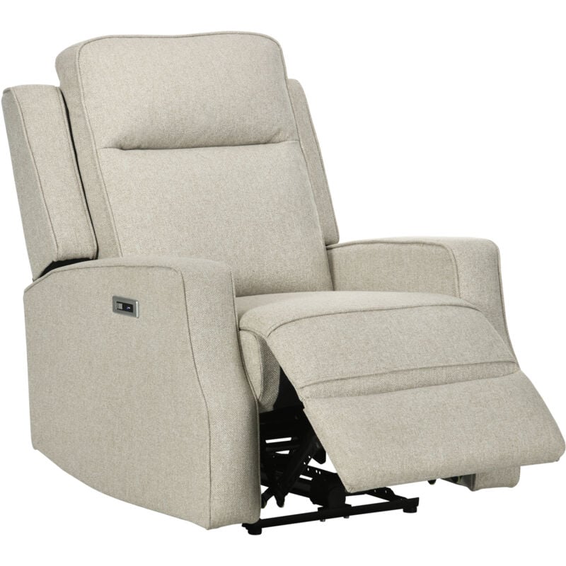foto del prodotto poltrona reclinabile relax elettrica con usb per soggiorno beige homcom