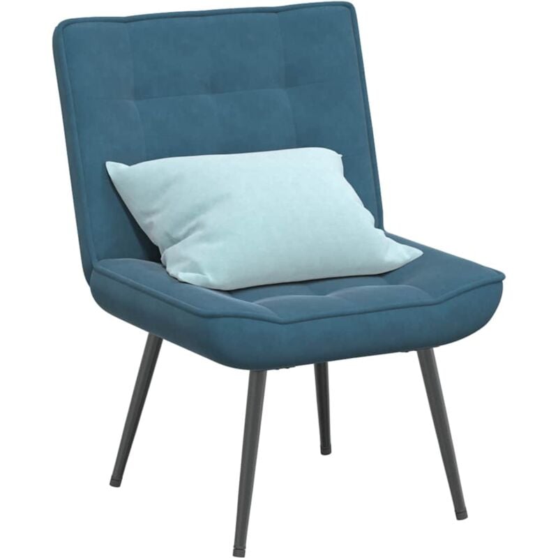 foto del prodotto poltrona relax 64x74x84 cm blu in velluto vidaxl