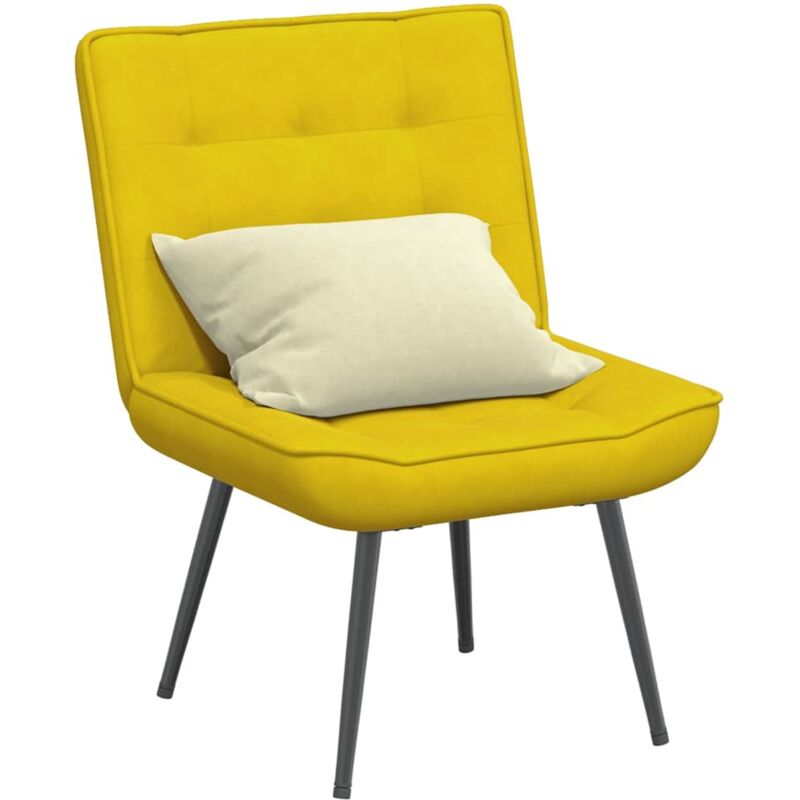 foto del prodotto poltrona relax 64x74x84 cm gialla in velluto vidaxl