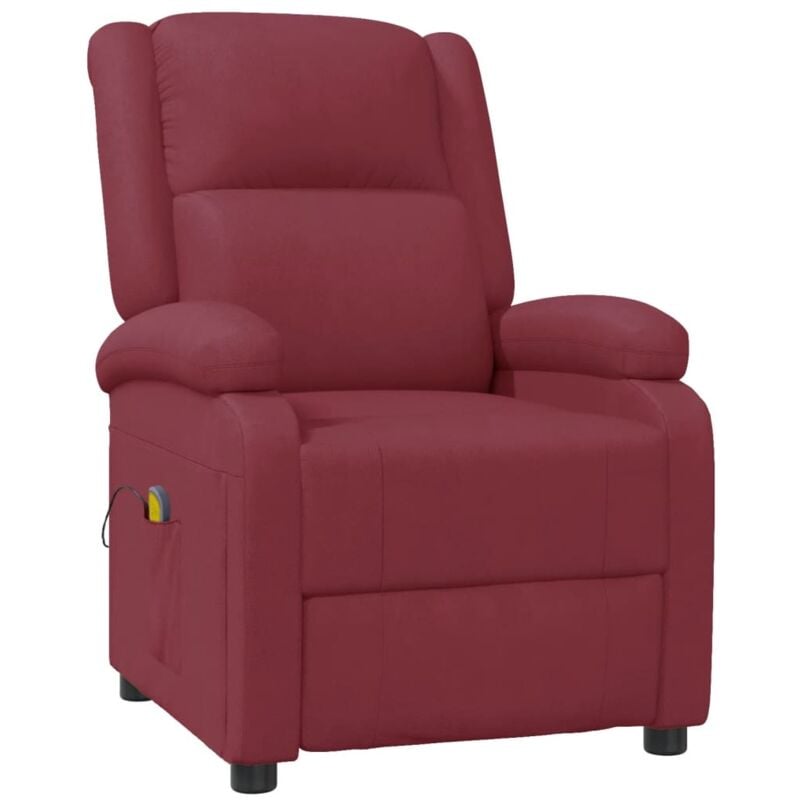 foto del prodotto poltrona relax con funzione reclinabile manuale in pvc rosso bordeaux dec029257