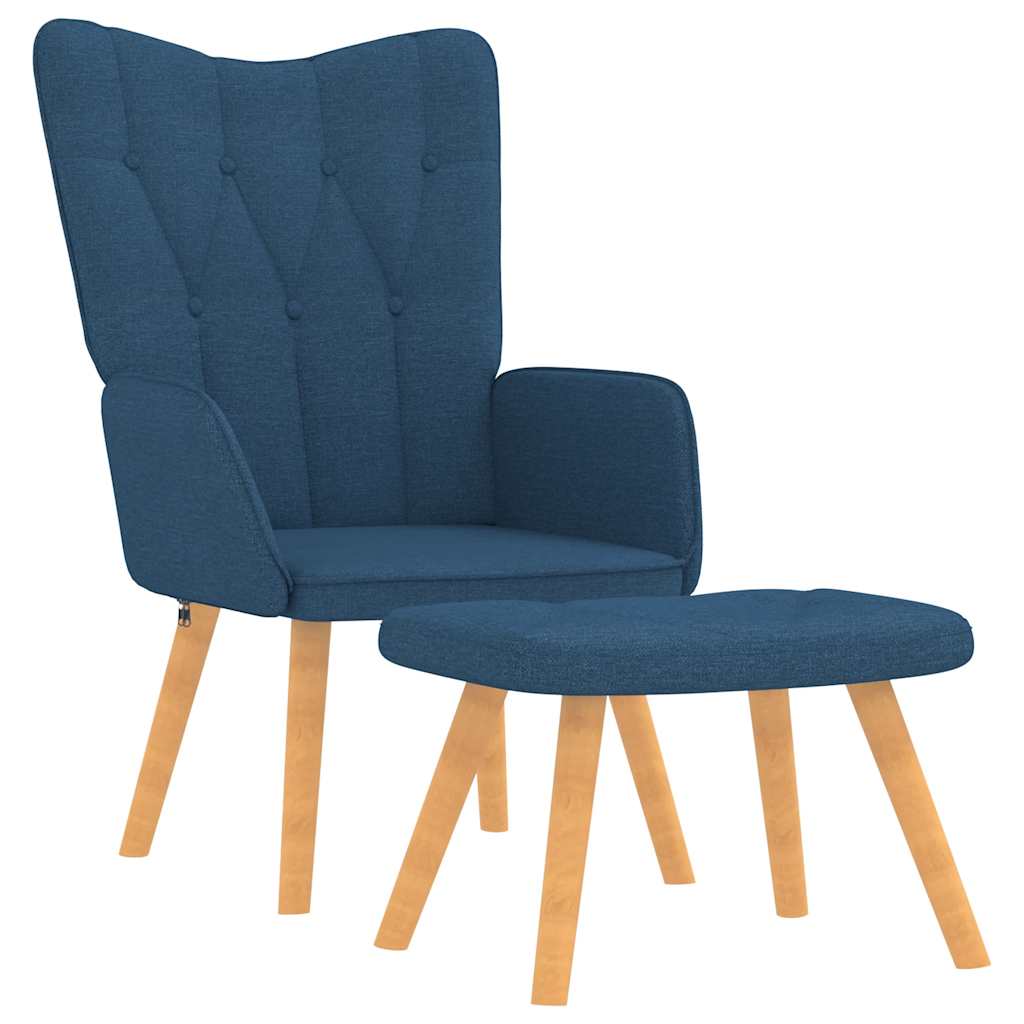 foto del prodotto poltrona relax con poggiapiedi blu in tessuto cod mxl 15005