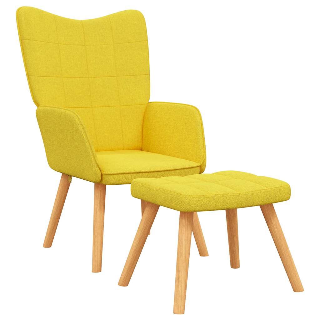 foto del prodotto poltrona relax con poggiapiedi giallo senape in tessuto cod mxl 17740