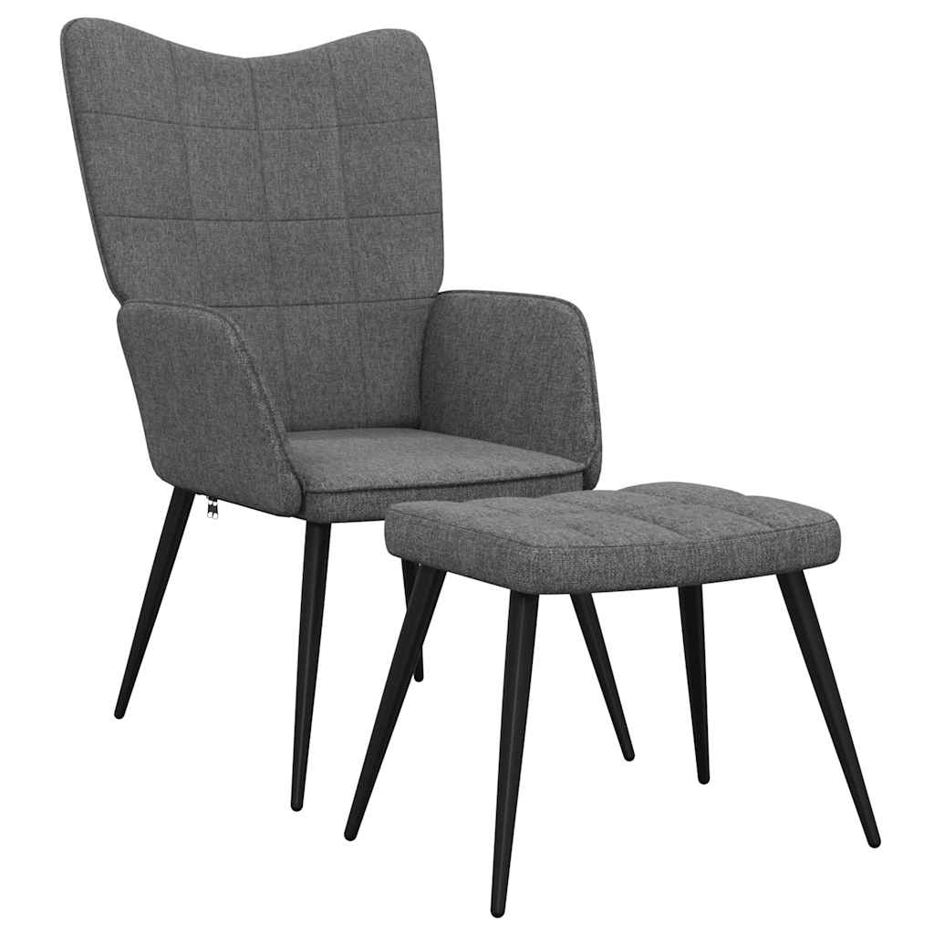 foto del prodotto poltrona relax con poggiapiedi grigio scuro in tessuto cod mxl 15865