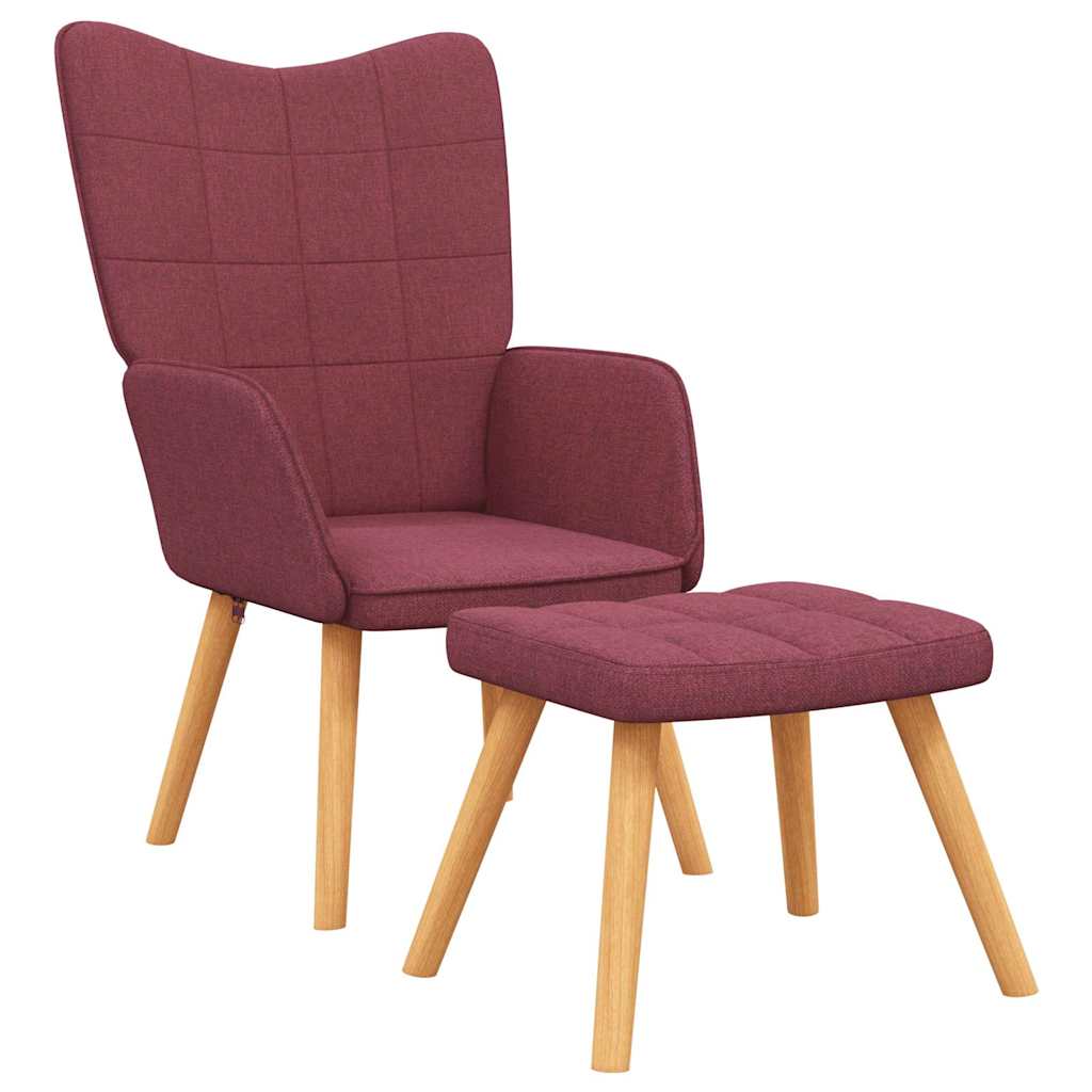 foto del prodotto poltrona relax con poggiapiedi rosso vino in tessuto cod mxl 15814