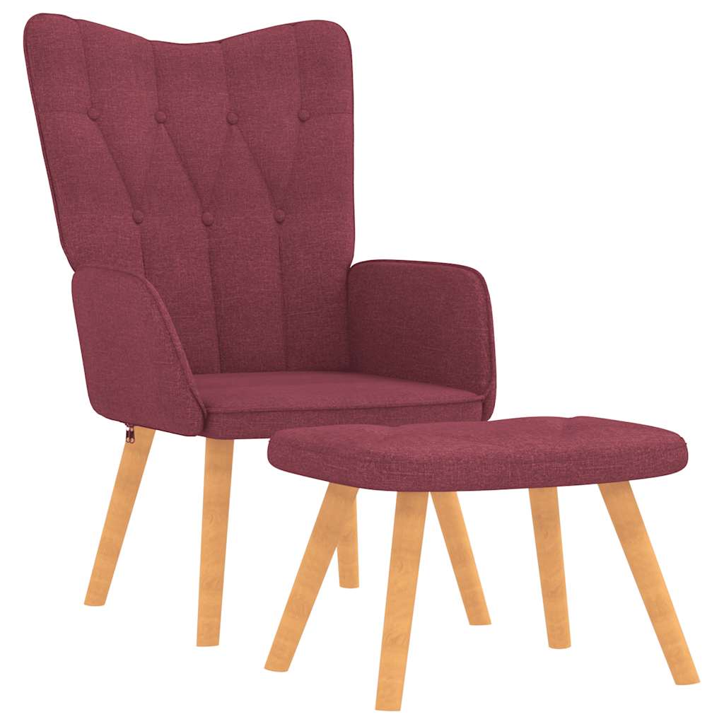 foto del prodotto poltrona relax con poggiapiedi rosso vino in tessuto cod mxl 27284