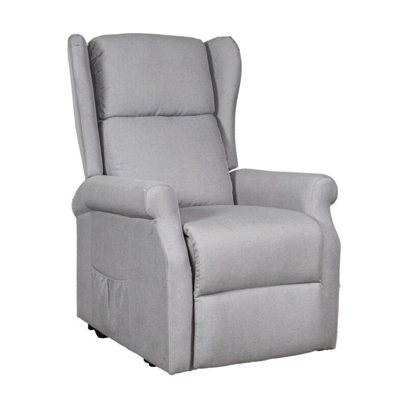 foto del prodotto poltrona relax con recliner elettrico bellahome berg tessuto grigio, 72,5x94x109 cm