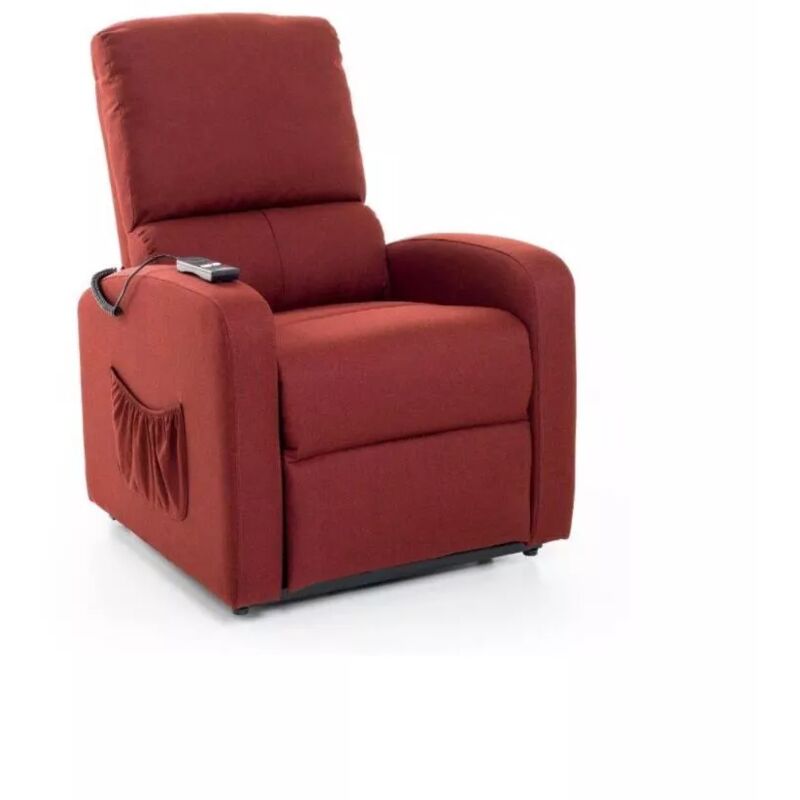 foto del prodotto poltrona relax con recliner elettrico fiorella rossa, 75x78x110 cm
