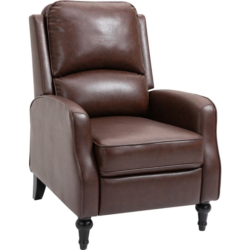 foto del prodotto poltrona relax con schienale reclinabile 90 e 150 manuale in pelle homcom