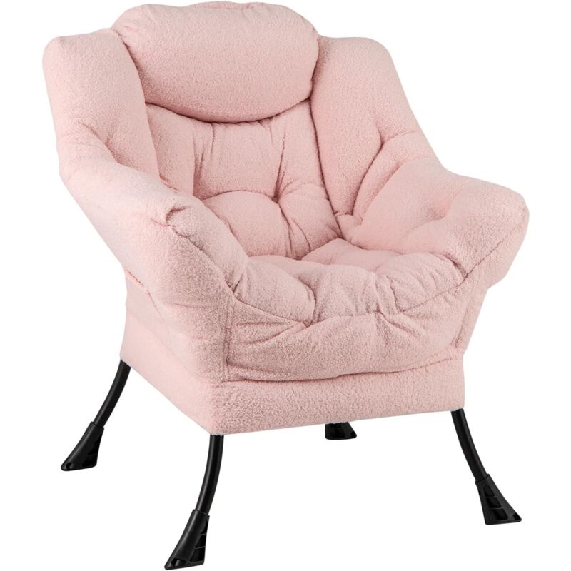 foto del prodotto poltrona relax da lettura per soggiorno, poltrona imbottita con schienale e braccioli, struttura in metallo, poltrona per camera da letto, salotto e