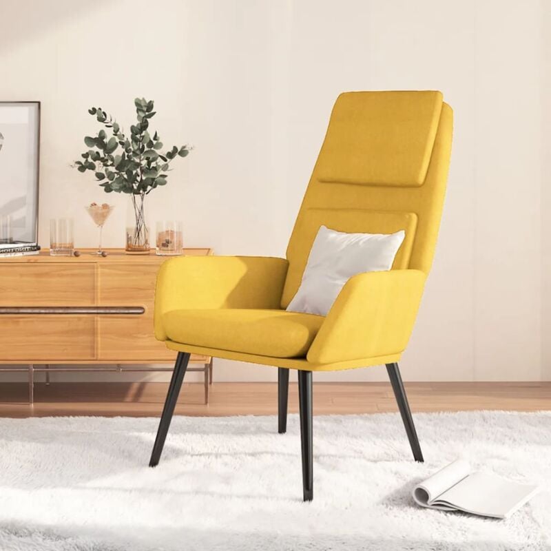 foto del prodotto poltrona relax giallo senape in tessuto vidaxl