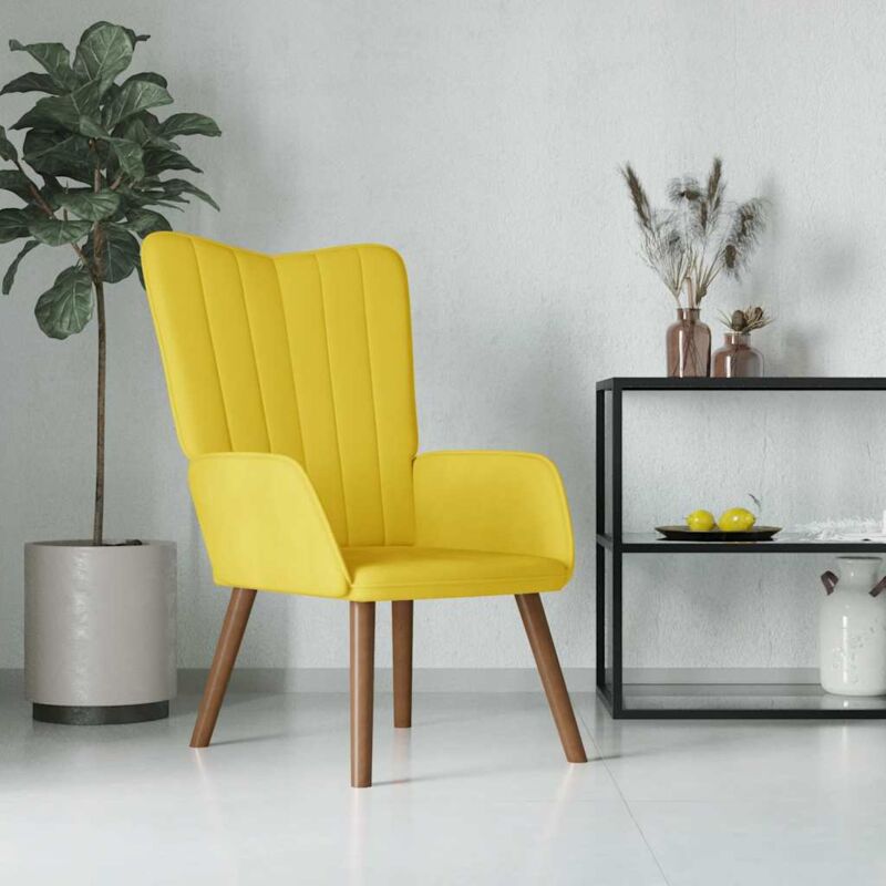 foto del prodotto poltrona relax giallo senape in velluto vidaxl