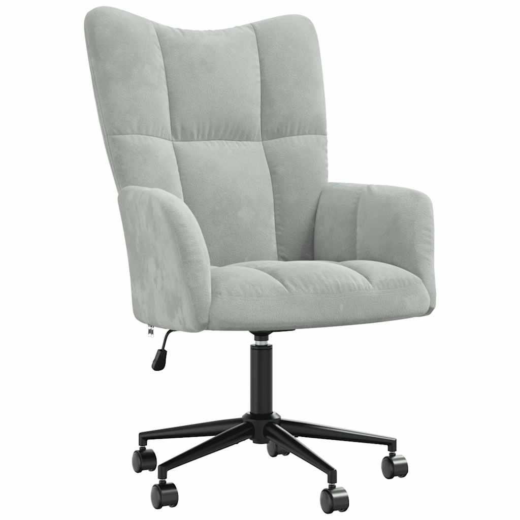 foto del prodotto poltrona relax grigio chiaro in velluto cod mxl 11861