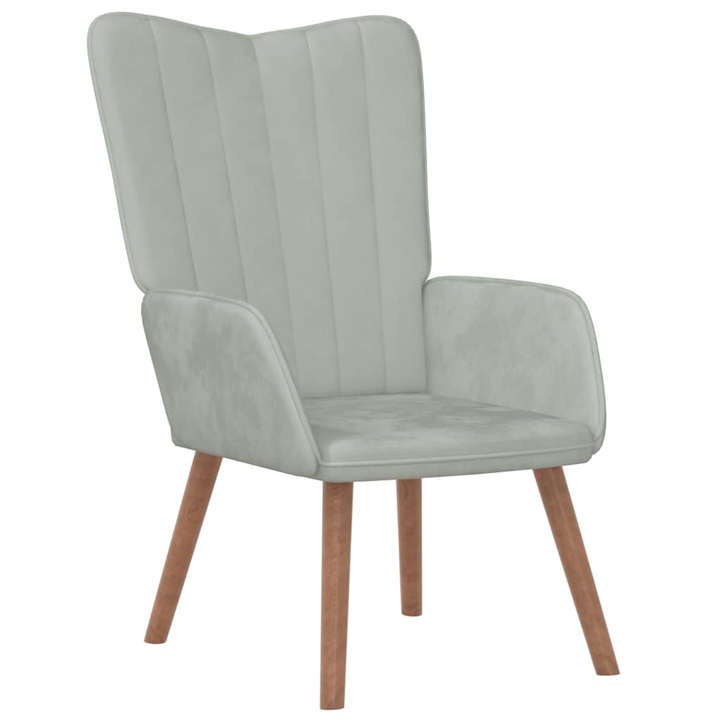 foto del prodotto poltrona relax grigio chiaro in velluto cod mxl 63607