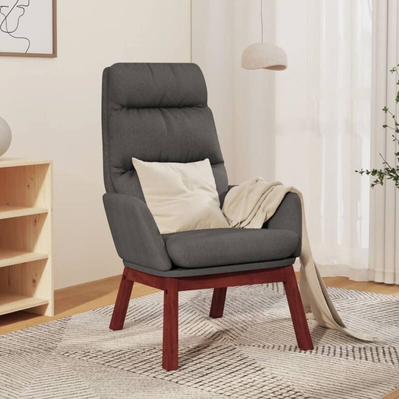 foto del prodotto poltrona relax grigio scuro in tessuto vidaxl 662809