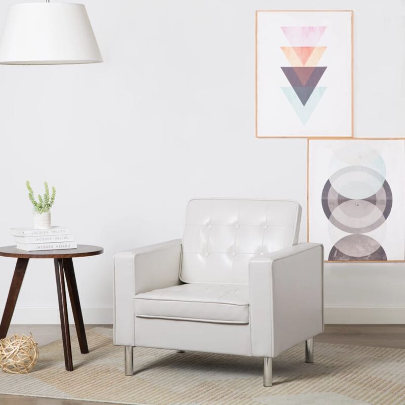 foto del prodotto poltrona relax in ecopelle poltrona con braccioli design elegante vari colori colore bianco