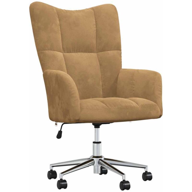 foto del prodotto poltrona relax marrone in velluto - vidaxl