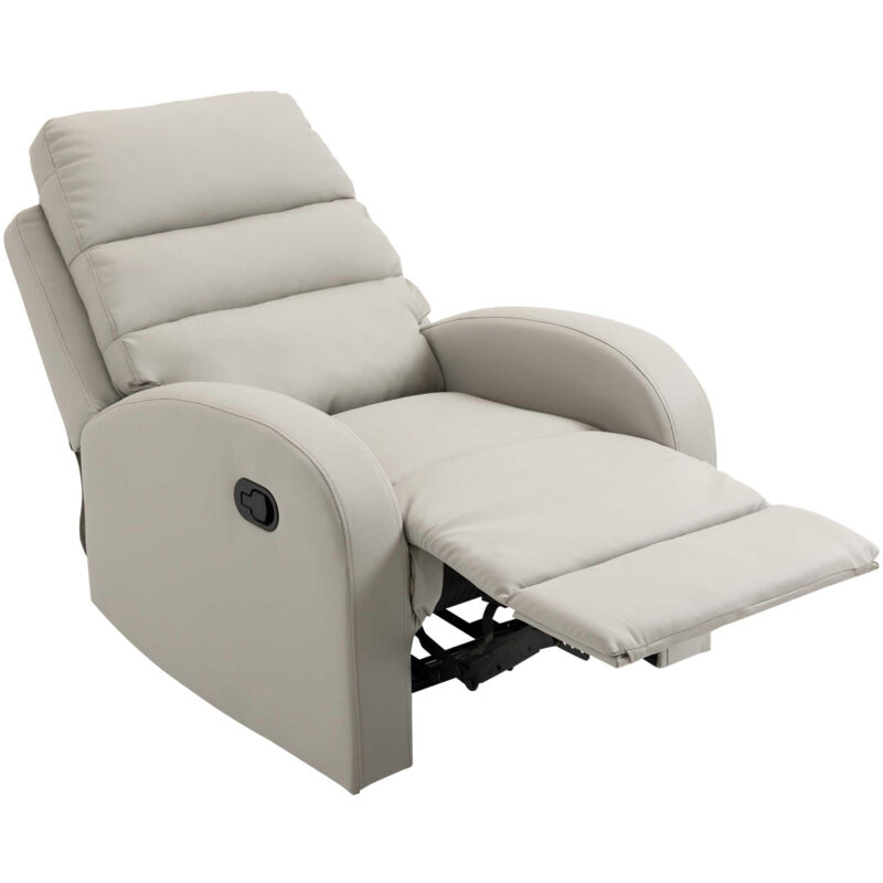 foto del prodotto poltrona relax reclinabile ergonomica con poggiapiedi in ecopelle grigio homcom