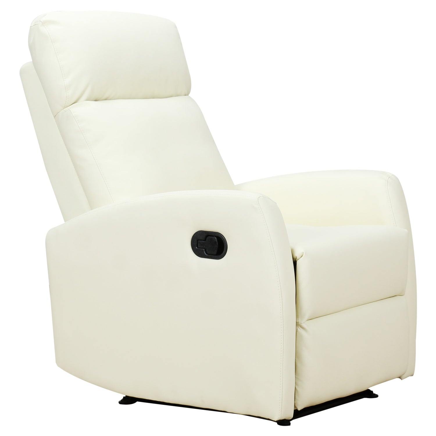 foto del prodotto poltrona relax reclinabile ergonomica in similpelle 65x92x100 cm crema
