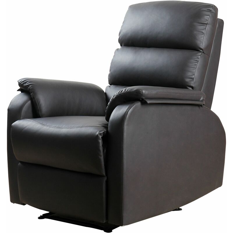 foto del prodotto poltrona relax reclinabile manuale in similpelle marrone 75x92x99 cm