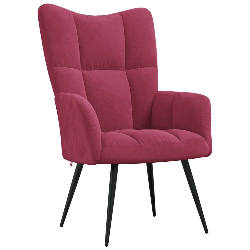 foto del prodotto poltrona relax rosso vino in velluto cod mxl 14783