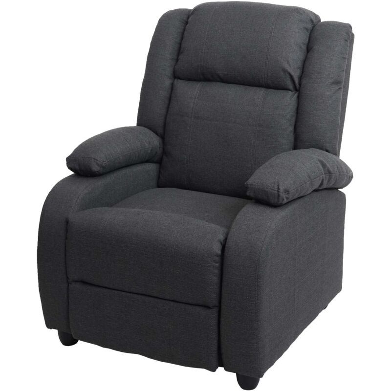 foto del prodotto poltrona relax tv sdraio reclinabile in tessuto tessuto grigio scuro 040002012