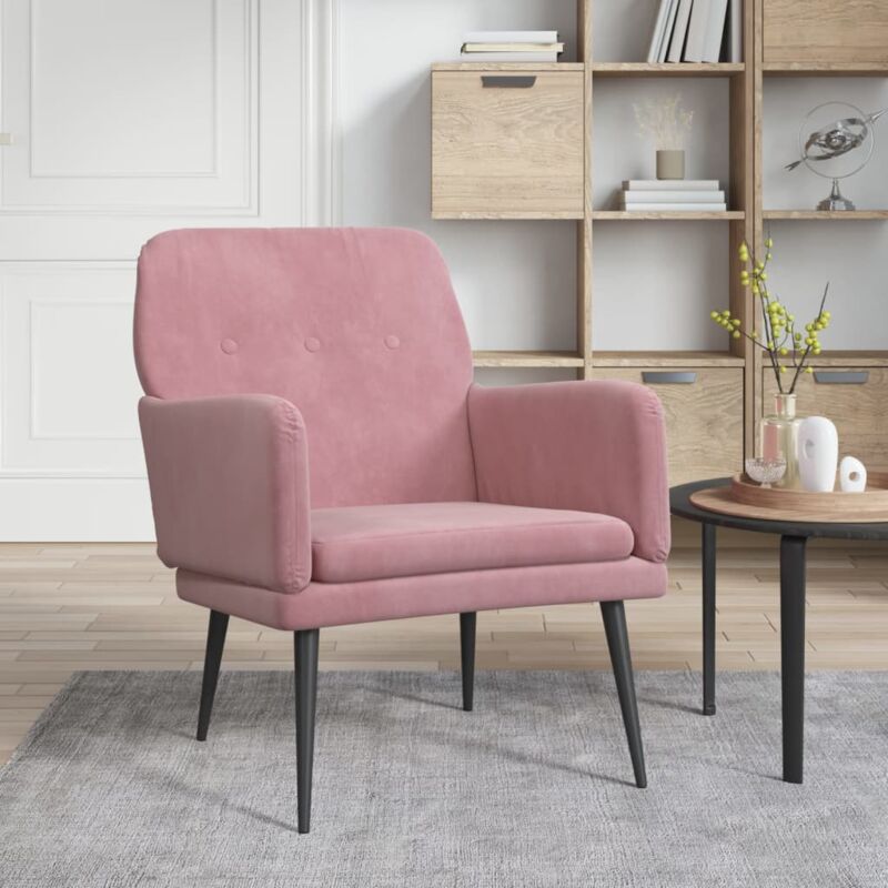 foto del prodotto poltrona rosa 62x79x79 cm velluto - vidaxl