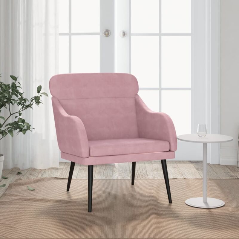 foto del prodotto poltrona rosa 63x76x80 cm velluto vidaxl