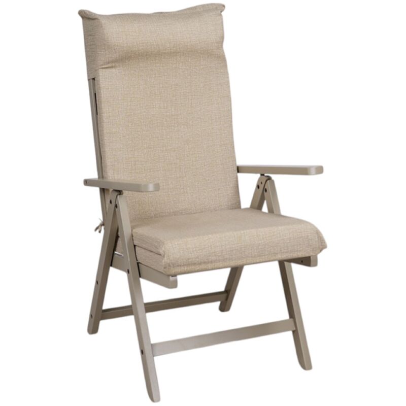 foto del prodotto poltrona salento in legno - reclinabile e richiudibile tortora