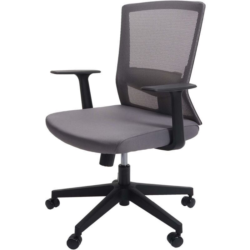 foto del prodotto poltrona sedia ufficio girevole ergonomica hhg 880 regolabile tessuto traspirante grigio