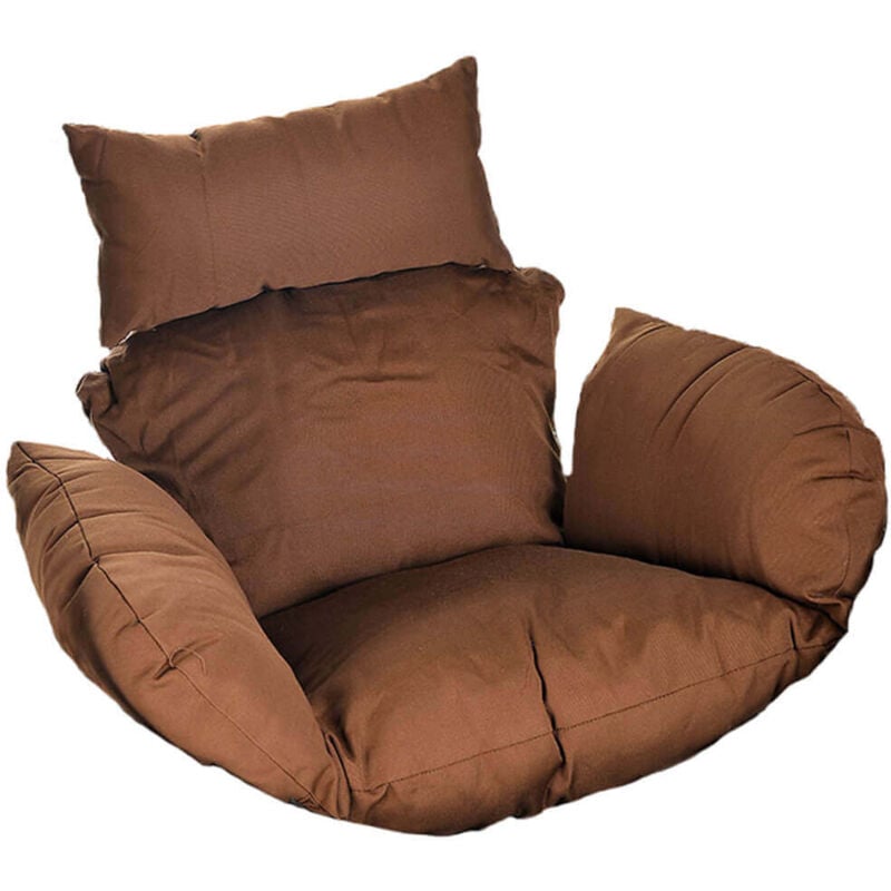 foto del prodotto poltrona sospesa in polyrattan cielo colore marrone, caratteristiche solo cuscino home deluxe