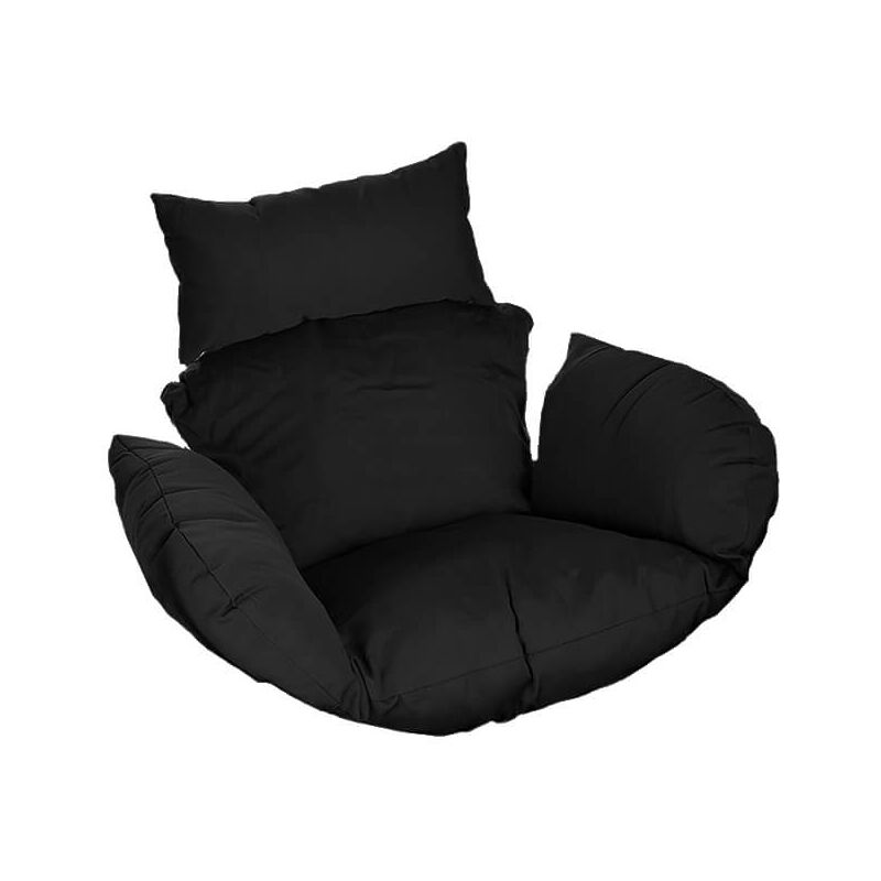 foto del prodotto poltrona sospesa in polyrattan cielo colore nero, caratteristiche solo cuscino home deluxe