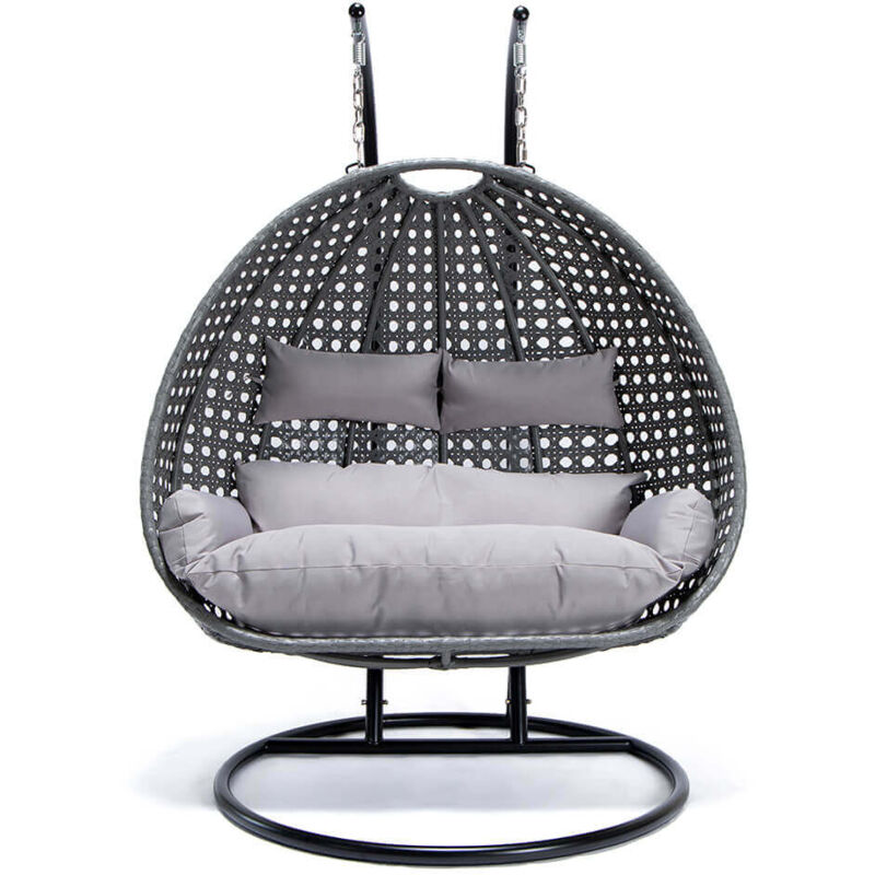 foto del prodotto poltrona sospesa in polyrattan twin colore grigio home deluxe