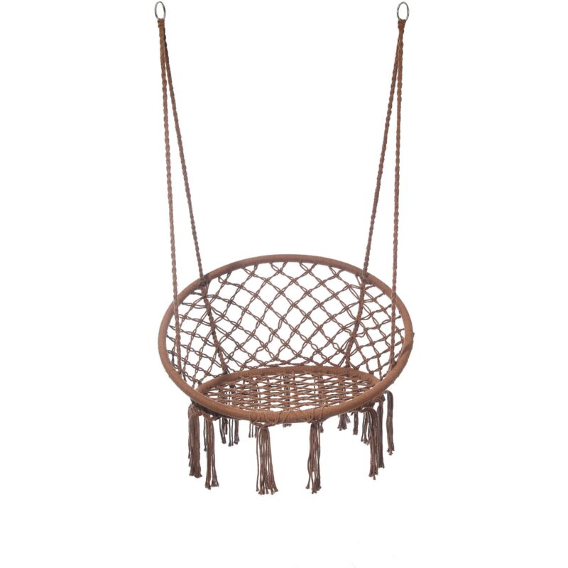 foto del prodotto poltrona sospesa rebecca mobili astelia 120x80x60 policotone acciaio marrone boho