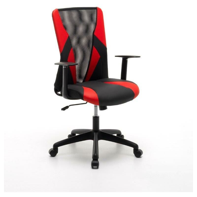 foto del prodotto poltrona teams rosso, modello gaming, misura 54x62x95 h cm ecopelle