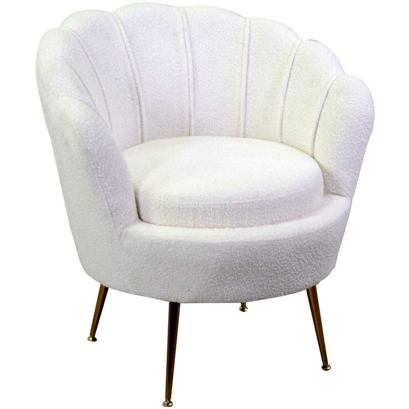 foto del prodotto poltrona tessuto boucle tulipan crema cm 73x72h49 77
