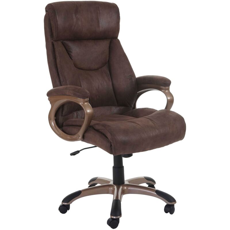 foto del prodotto poltrona ufficio girevole regolabile dallas design moderno tessuto microfibra marrone