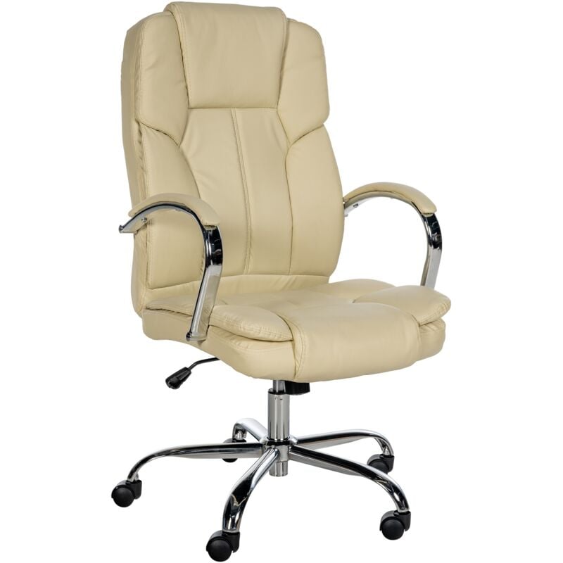 foto del prodotto poltrona ufficio xxl xanthos in similpelle crema