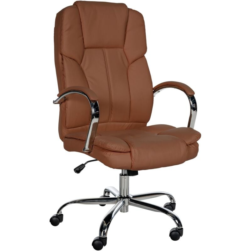 foto del prodotto poltrona ufficio xxl xanthos in similpelle marrone chiaro