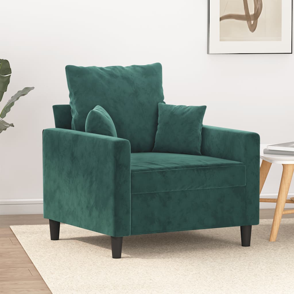 foto del prodotto poltrona verde scuro 60 cm velluto